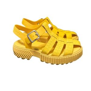 SOREL Yellow Ona‎ Streetworks Fisherman Mid Platform Sandals Straps Women 6.5